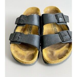 Birkenstock Arizona BLACK Leather Sandals Women’s - 5 (36) Narrow Width